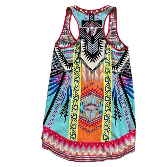 Flying Tomato Boho Print High Low Racerback Tank Top Size Small - Picture 6 of 12